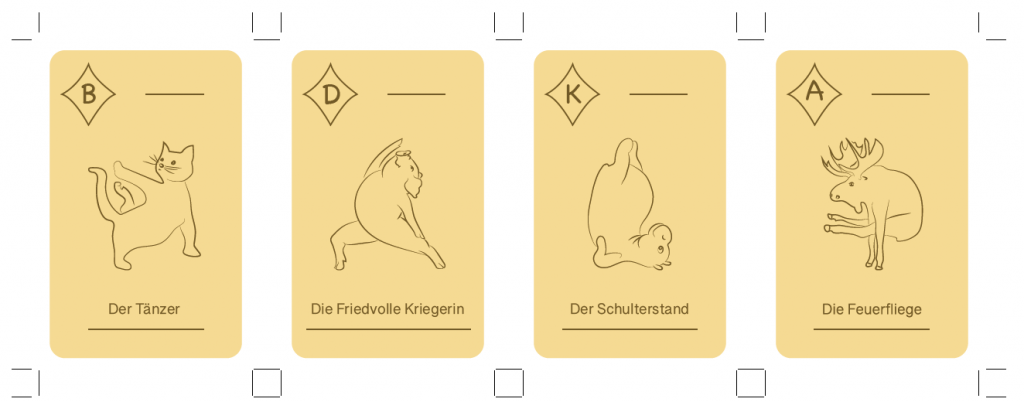 Karokarten des Kartenspiels Yogani