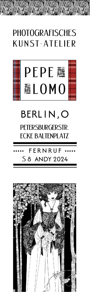 Lesezeichen als Werbung für ein Foto-Atelier